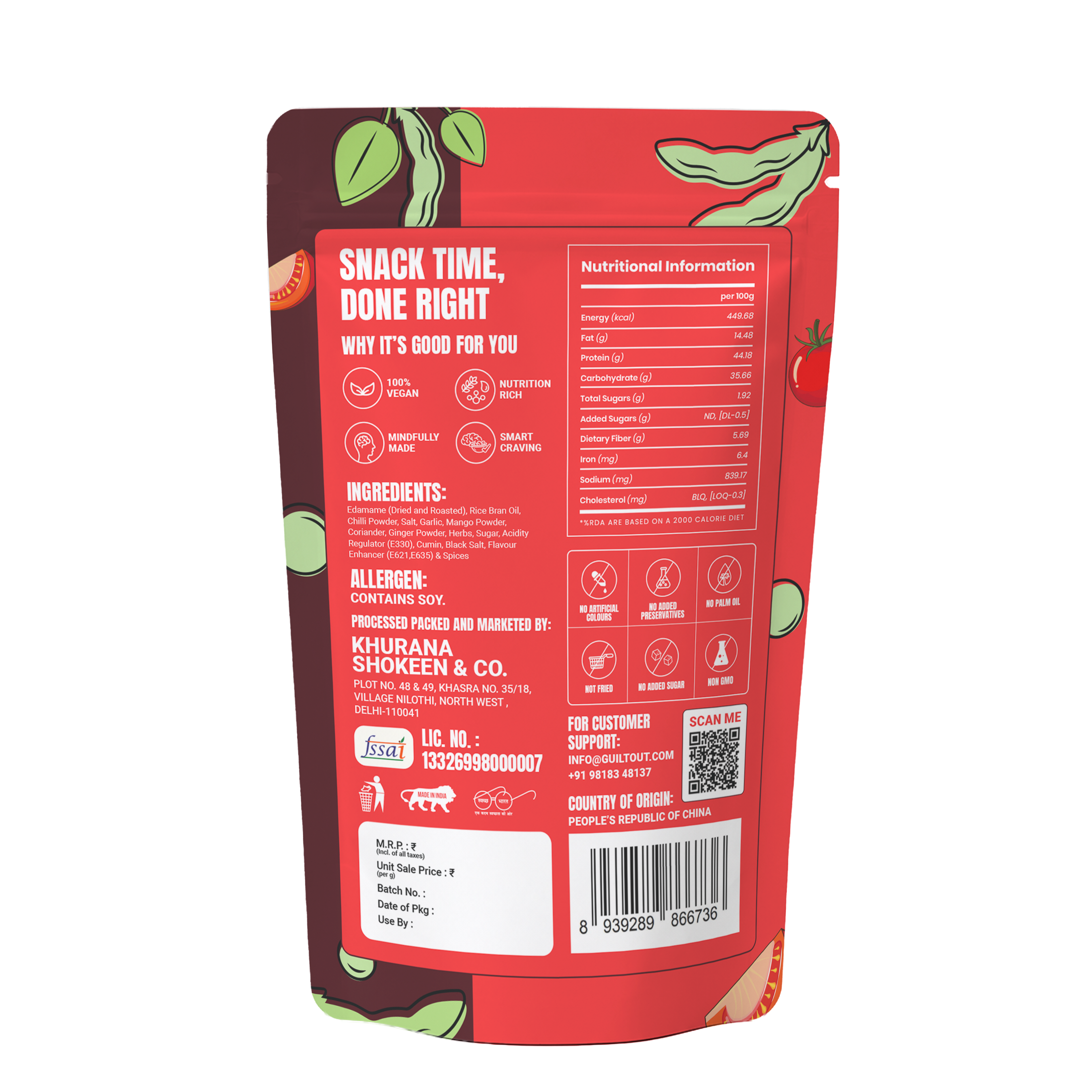 Tangy Tomato Edamame (100GM)
